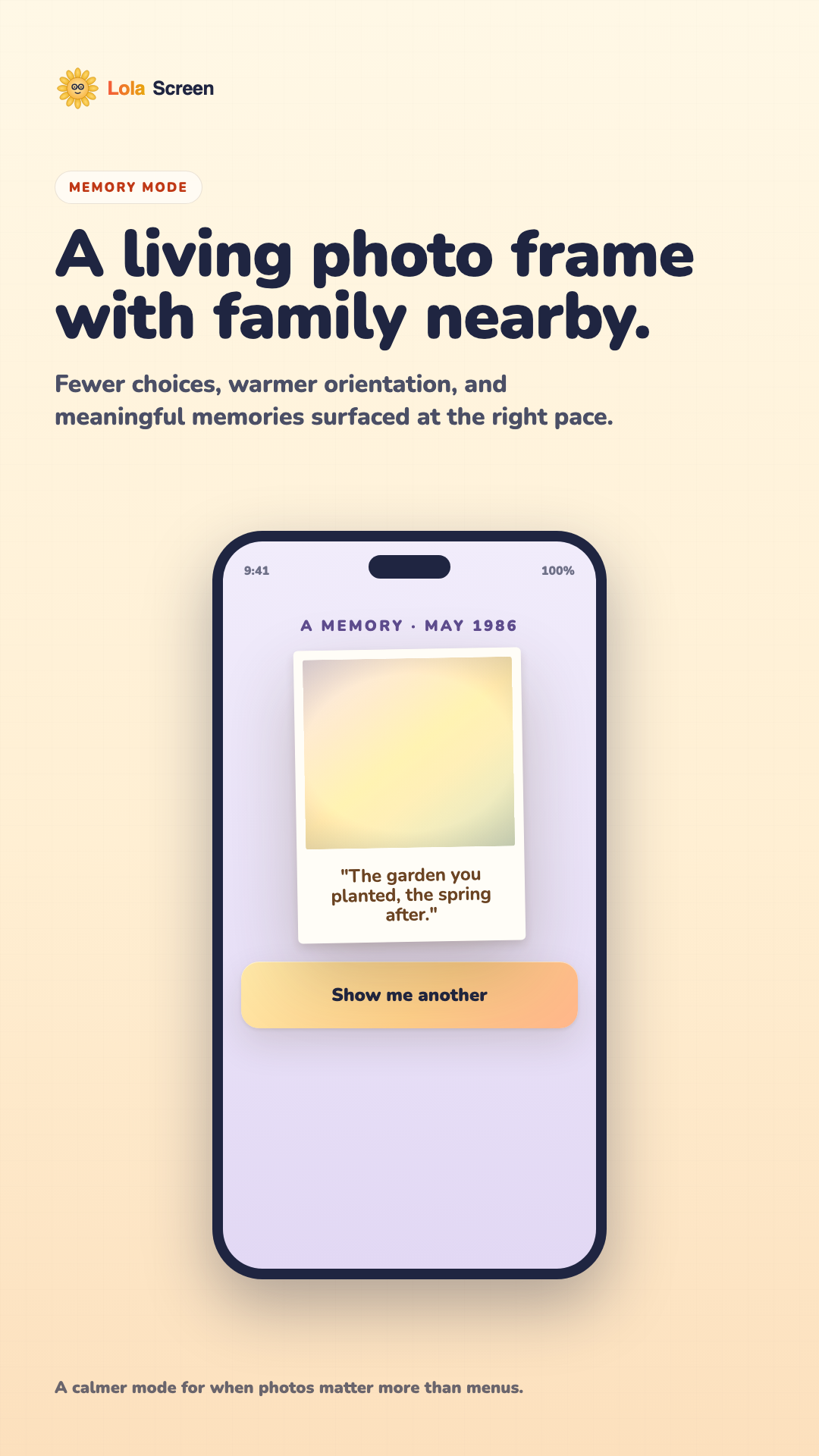 LolaScreen memory mode screenshot
